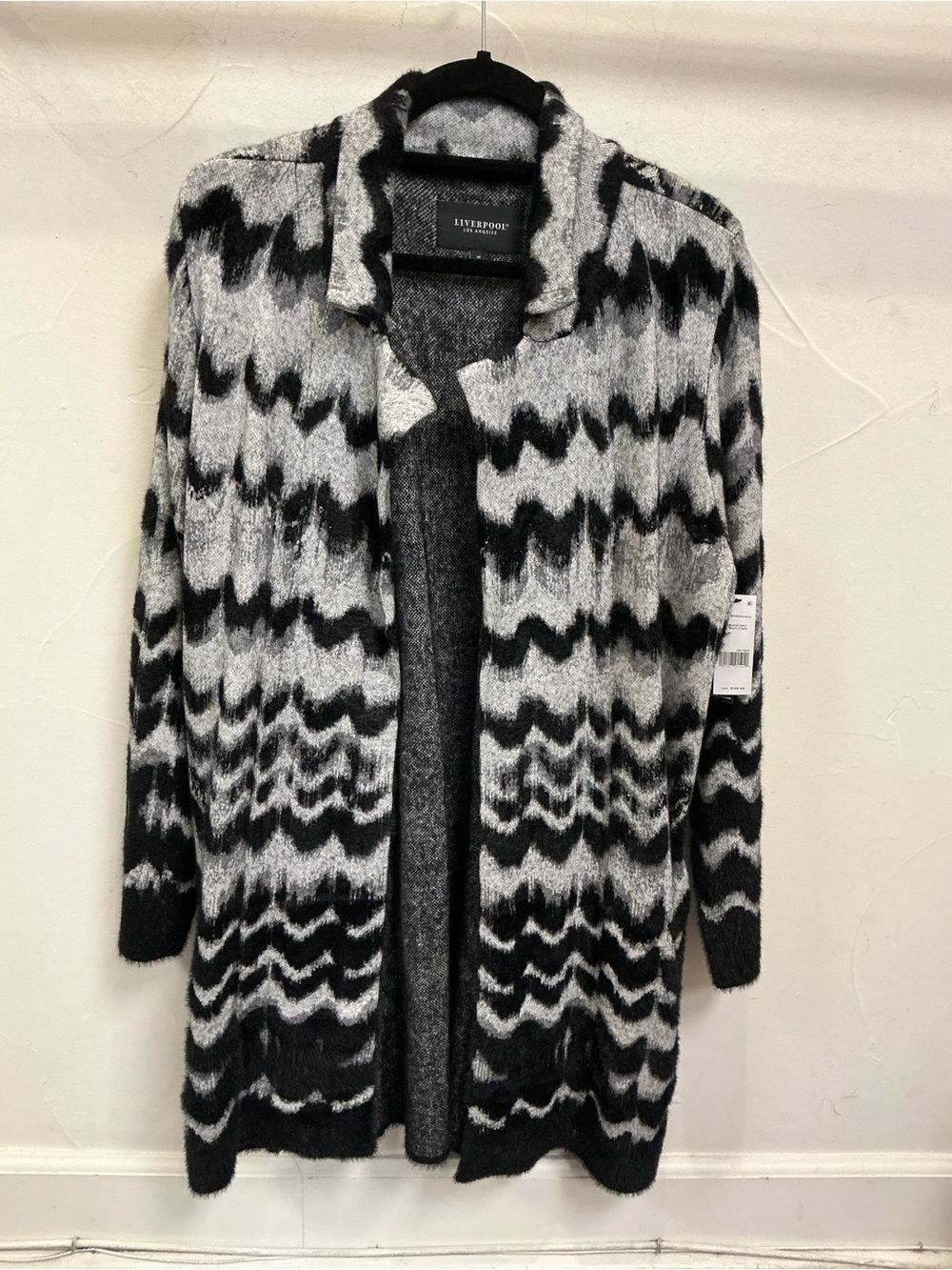 Liverpool Open Front Coatigan Sweater Black/Gray